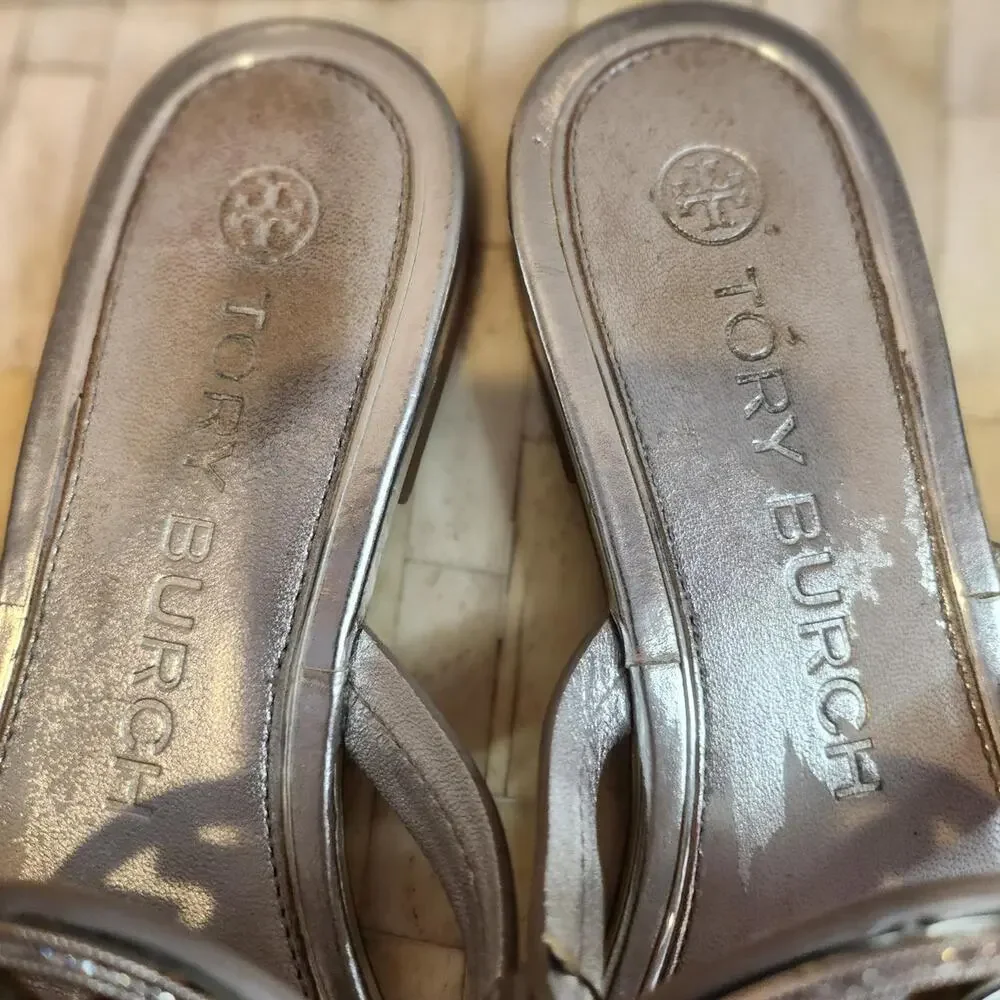 Tory Burch Miller Pavé Medallion Thong Sandals
